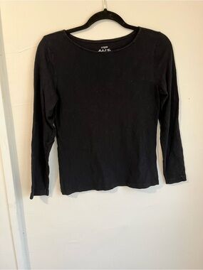 J. Crew Black Long Sleeve Crewneck Tee